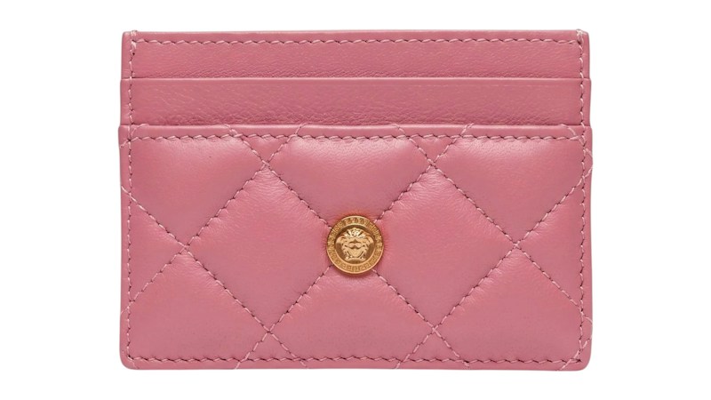 Versace Medusa Card Case Quilted Pink