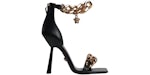 Versace Medusa Chain Heel Sandals Black Gold (Women's)
