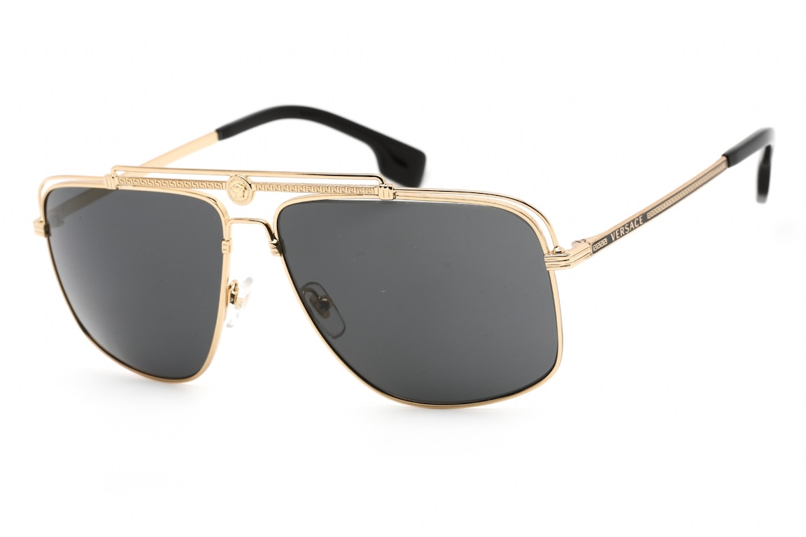 Pre-owned Versace Medusa Focus Sunglasses Gold/dark Grey (ve2242-100287)