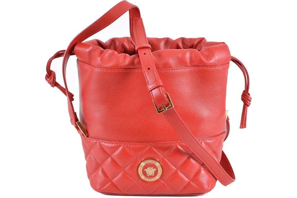 Versace Medusa Head Crossbody Bag Quilted Red