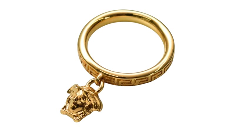 Versace Medusa Head Greca Ring Gold