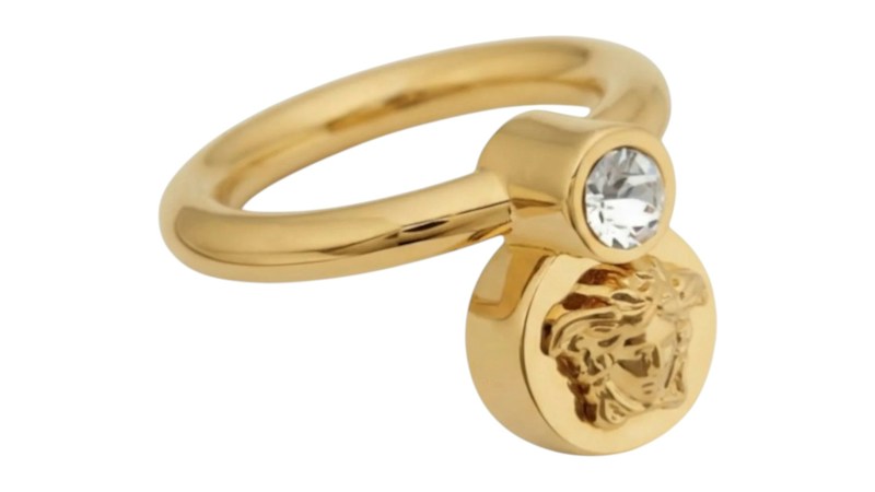 Versace Medusa Head Ring Metal Strass