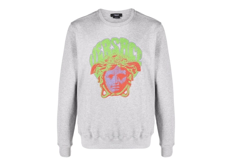 Versace Medusa Head Sweatshirt Light Grey Multi Men s US