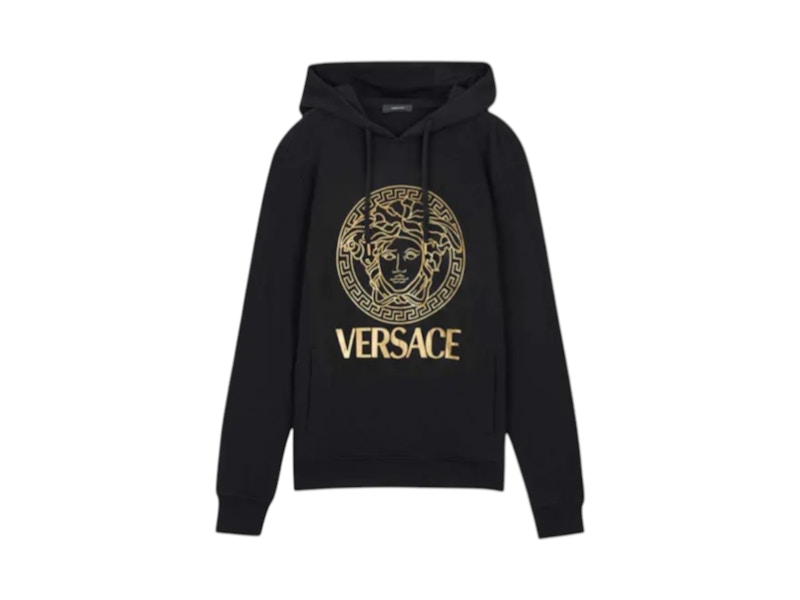 Pre-owned Versace Men's  Medusa Logo Hoodie In Black