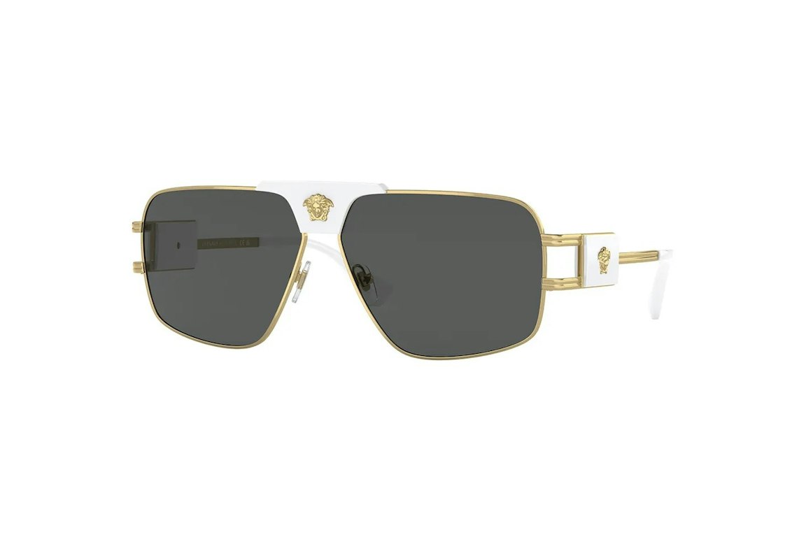 Pre-owned Versace Medusa Steel Sunglasses Gold (ve2251-147187)