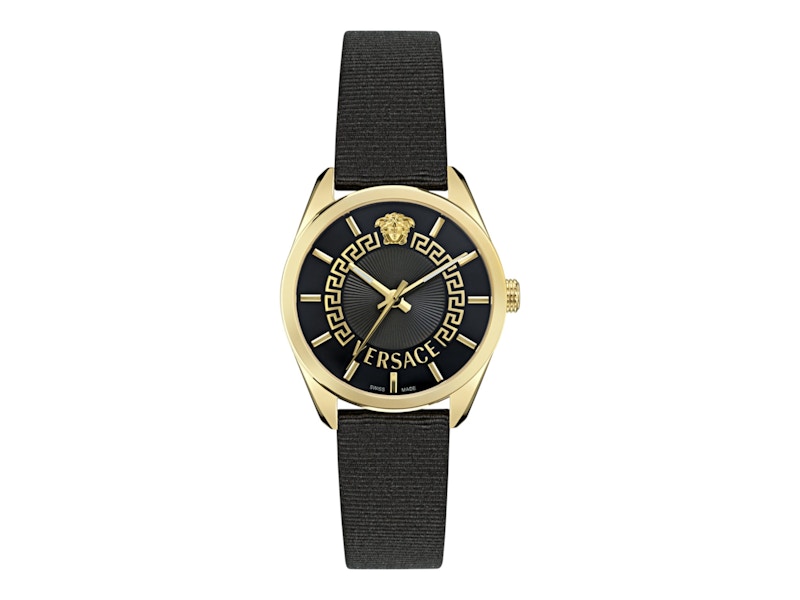 Pre-owned Versace Women's  New Vcircle Grosgrain Ve8a00224 Watch In Stainless Steel In Silver