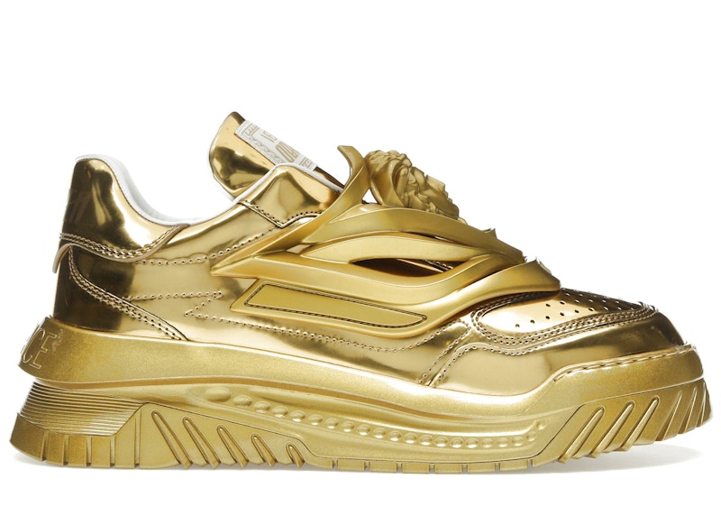 Pre-owned Versace Men's  Odyssey Low Top Sneakers In Gold