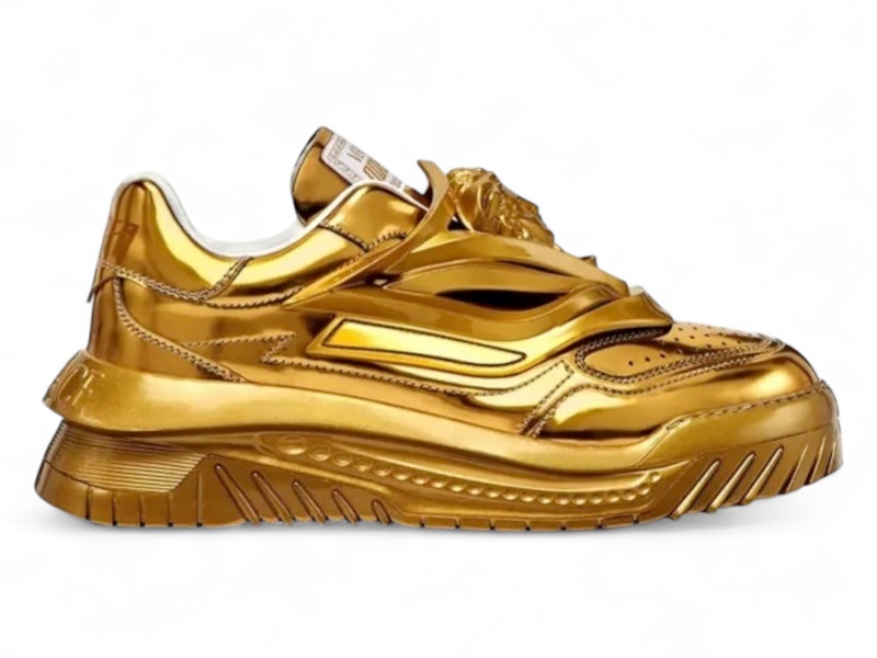 【レア】VERSACE ゴールド オープントゥミュール Versace Odyssey Low Top Gold メンズ - 1004524-1A02259_1Y420 - JP
