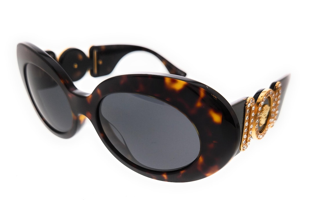 Pre-owned Versace Oval Sunglasses Dark Havana Ves111803