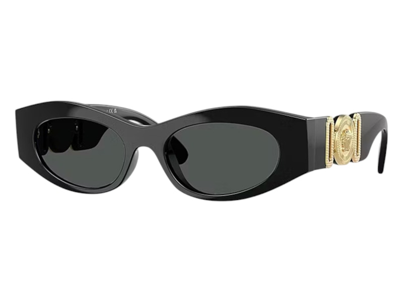 Pre-owned Versace Women's Oval Sunglasses Gray In Black (ve4480u Gb1/87)
