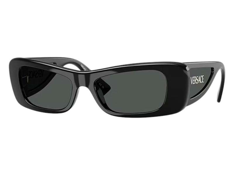 Pre-owned Versace Women's Oval Sunglasses Gray In Black (ve4481 Gb1/87)