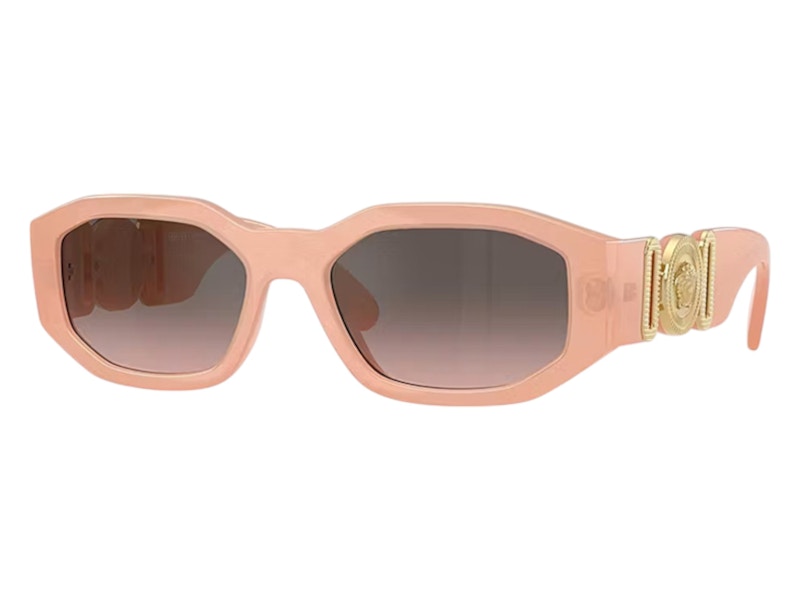 Pre-owned Versace Men's Oval Sunglasses Greypinksilversilver In Nude Opal (ve4361 539258)