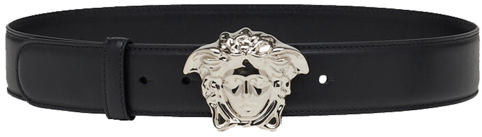 Versace grey New Leather with silver Buckle Belt