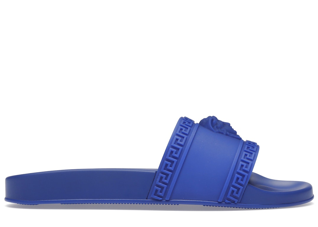 Pre-owned Versace Palazzo Slides Blue