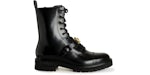Versace Patent Leather Combat Boots Black