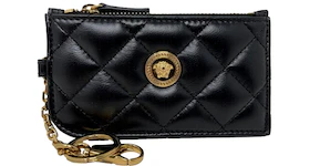 Versace Quilted Keychain Card Holder Black