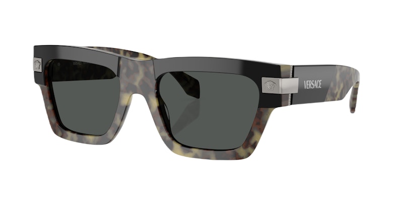 Pre-owned Versace Men's Rectangle Sunglasses In Havana (0ve4464 545687)