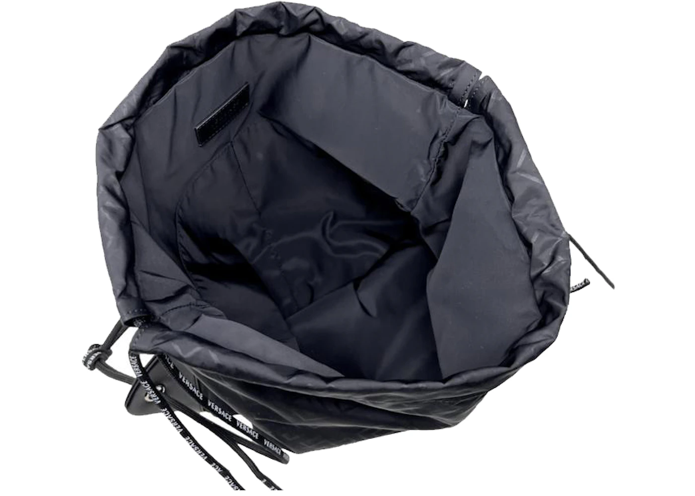 Versace Rucksack Drawstring Bag Black in Nylon - US