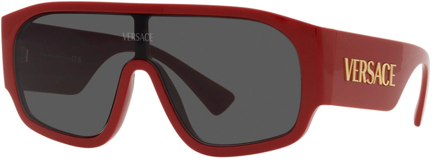 Versace Shield Sunglasses Red (VE4439-538887) in Acetate with Gold-tone ...