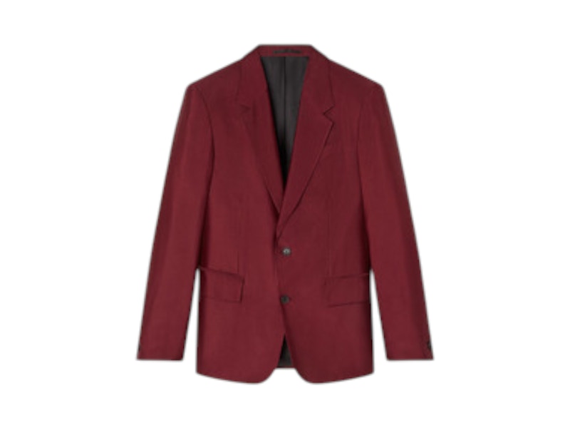Pre-owned Versace Men's  Silk Suit Blazer Formal Jacket In Bordeaux Red In Burgundy
