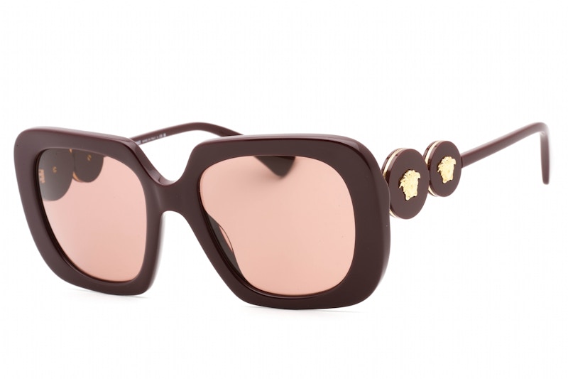 Pre-owned Versace Square Sunglasses In Bordeaux/brown (ve4434/538273 54)