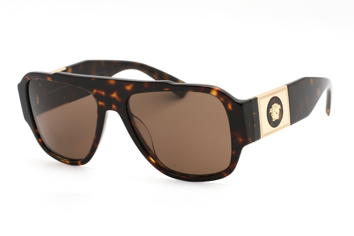 Pre-owned Versace Square Sunglasses Brown (ve4436u-108/73)