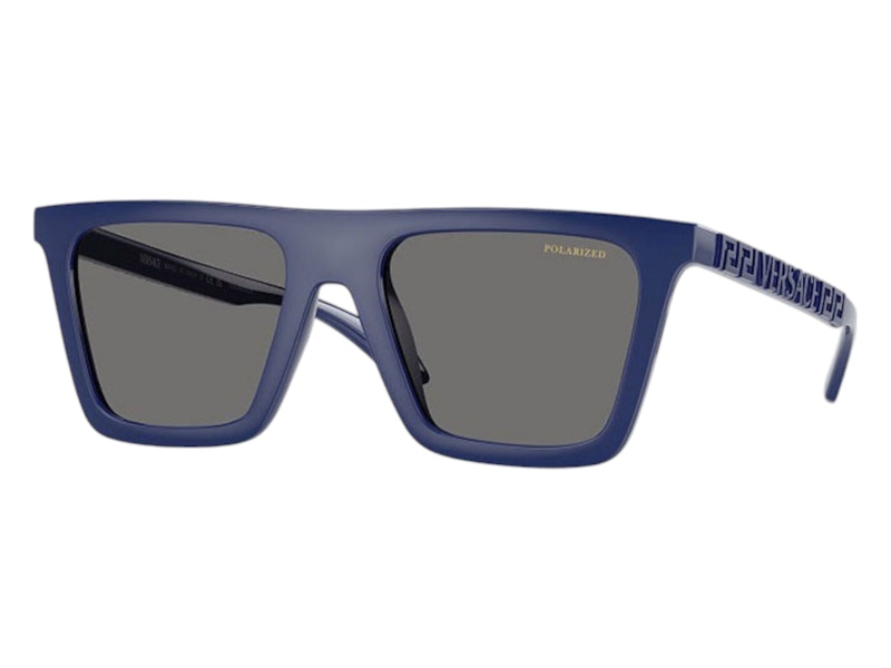 Pre-owned Versace Men's Square Sunglasses Grey In Full Blue (ve4468u 545081)
