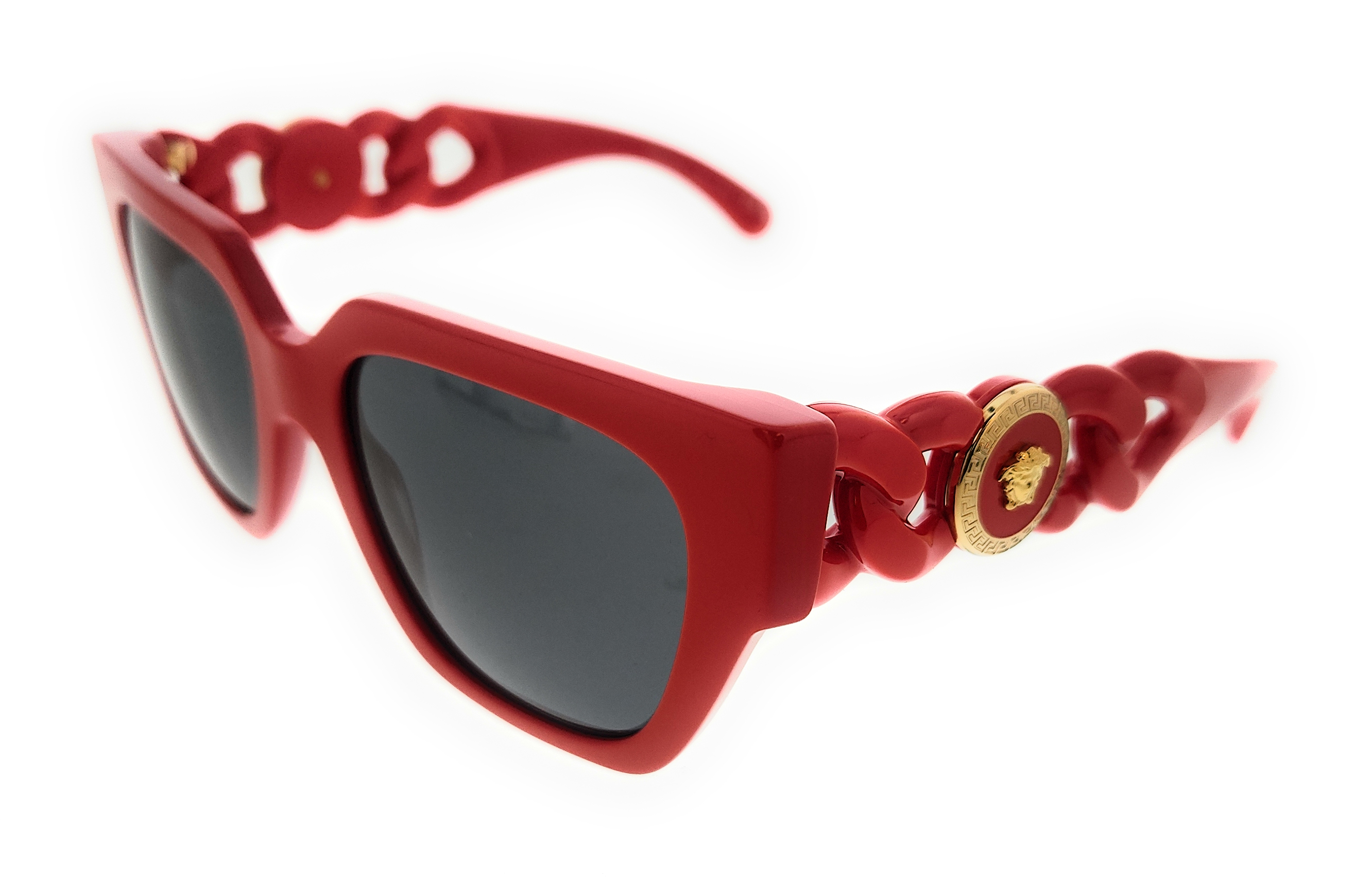 Versace Square Sunglasses Red/Dark Grey (0VE4409 50658753) in