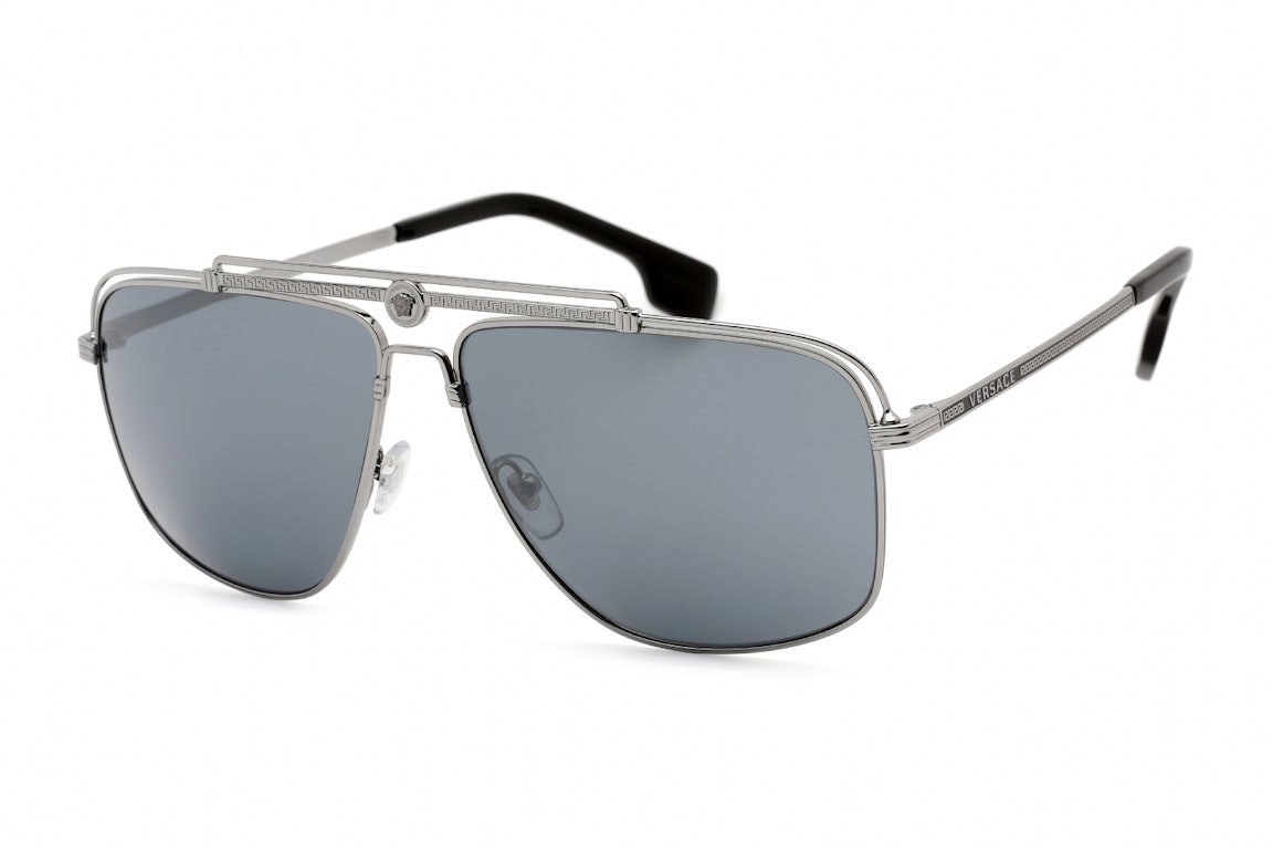 Pre-owned Versace Square Sunglasses Silver (ve2242-10016g)