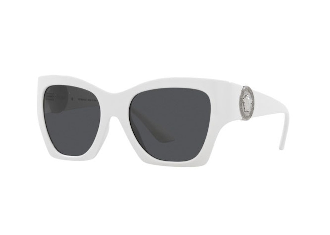 Pre-owned Versace Square Sunglasses White/dark Grey (ve4452-314/87)