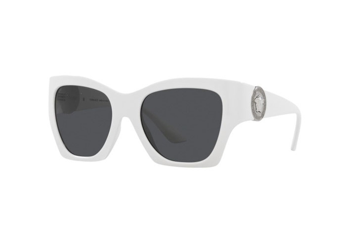 Pre-owned Versace Square Sunglasses White/dark Grey (ve4452-314/87)