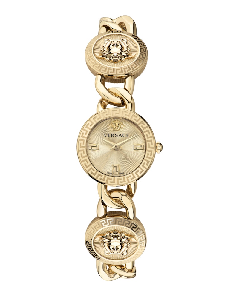 Pre-owned Versace Women's  Stud Icon Ve3c00222 Watch In Stainless Steel