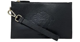 Versace Top Zip Clutch Bag Black