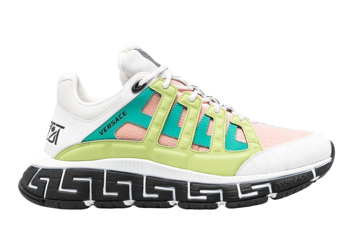 Versace Trigreca Colour Block White Green Lime Pink Men's