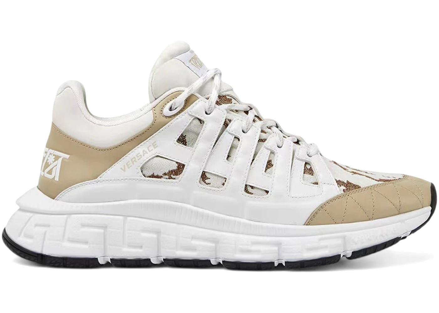 Versace Trigreca Jacquard Leather White Beige Men's - DSU8094 1A09769 ...