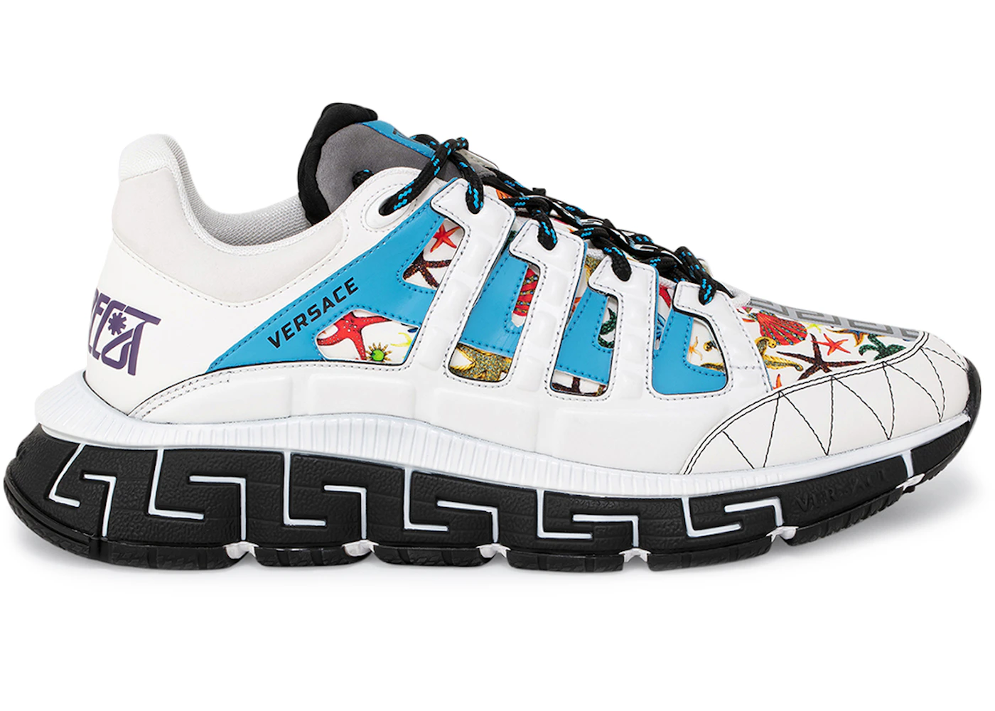 Versace tresor de la mer plisse leather sandals Clearance