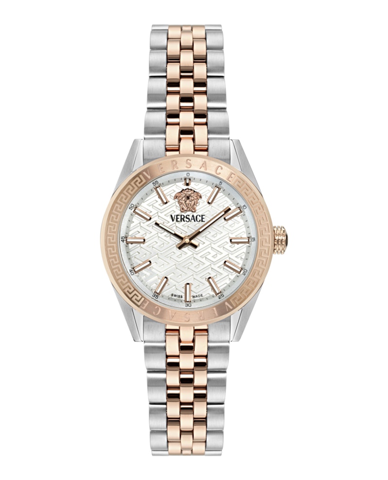 Pre-owned Versace Women's  Vcode Bracelet Ve8i00624 Watch In Stainless Steel In Silver