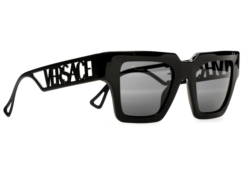 90s Vintage Logo Sunglasses Black,Gold | VERSACE IN