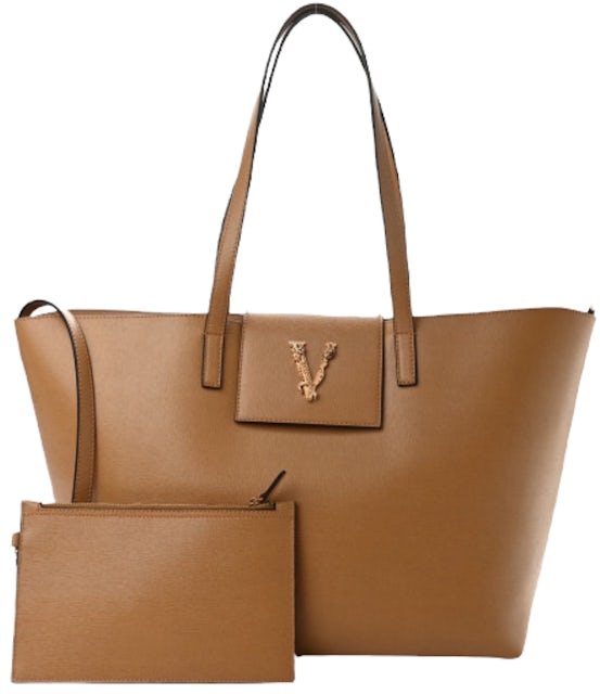 versace virtus logo plaque bucket bag item