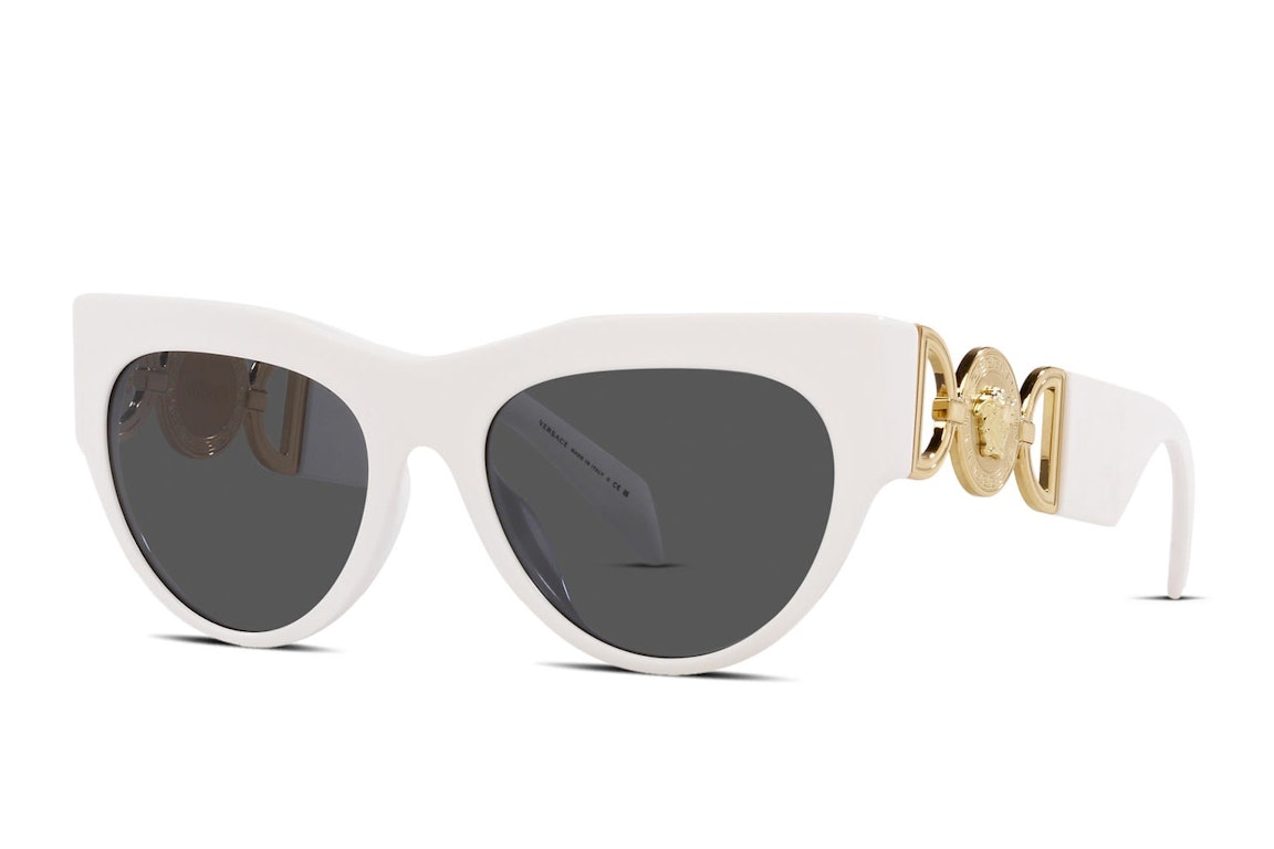 Pre-owned Versace Winged Medusa Sunglasses White (ve4440u-314/87)