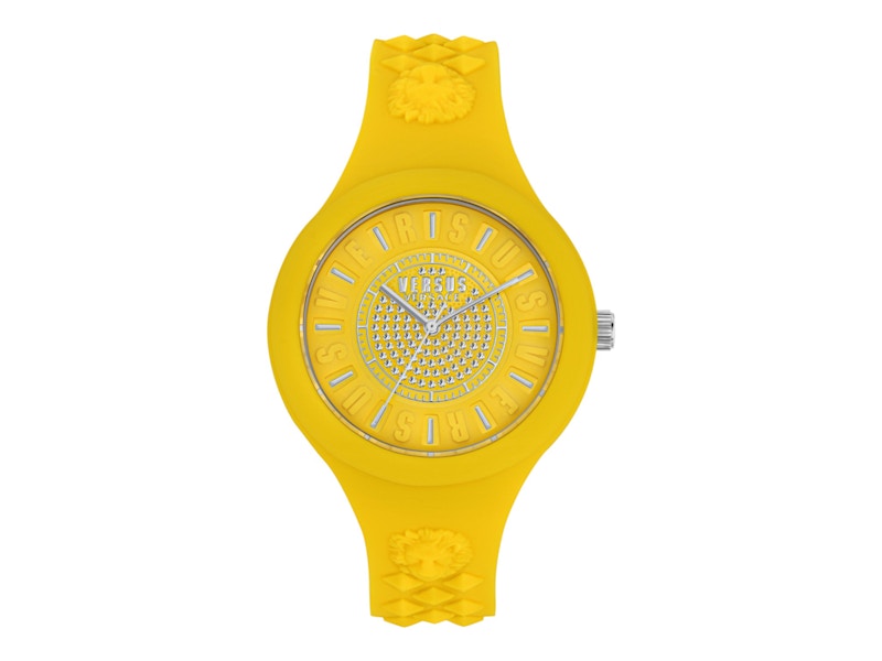 Pre-owned Versus Women's  Versace Fire Island Crystal Vspoq1t21 Watch In Stainless Steel In Silver