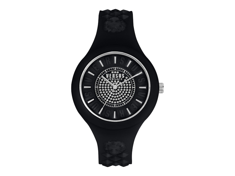 Pre-owned Versus Women's  Versace Fire Island Crystal Vspoq1z21 Watch In Stainless Steel In Silver