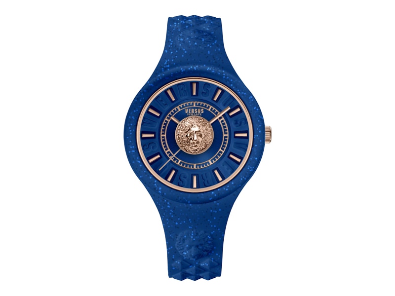 Pre-owned Versus Women's  Versace Fire Island Lion Gli Vspoq1a21 Watch In Stainless Steel In Silver