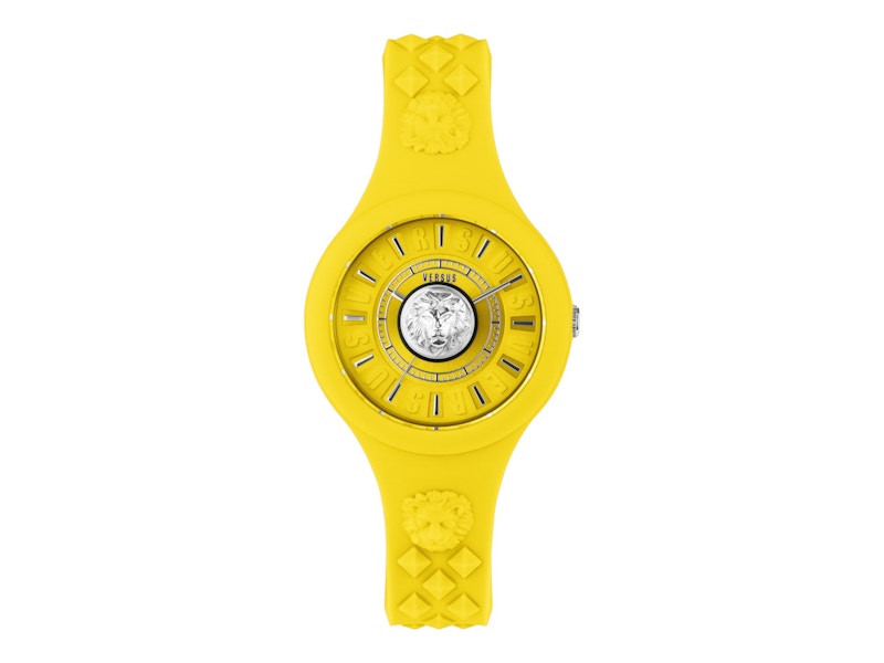 Pre-owned Versus Women's  Versace Fire Island Lion Vspoq1d21 Watch In Stainless Steel In Silver