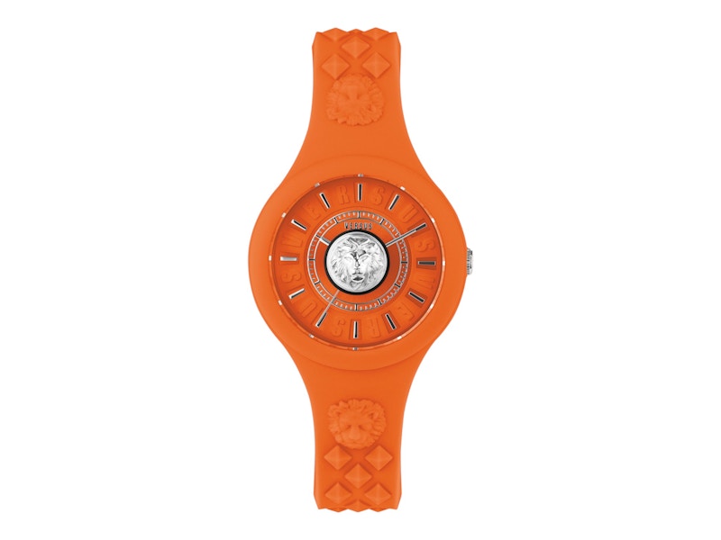 Pre-owned Versus Women's  Versace Fire Island Lion Vspoq1e21 Watch In Stainless Steel In Silver