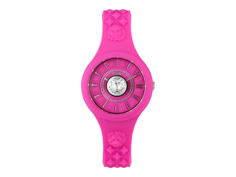 Pre-owned Versus Women's  Versace Fire Island Lion Vspoq1f21 Watch In Stainless Steel In Silver