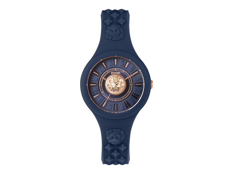 Pre-owned Versus Women's  Versace Fire Island Lion Vspoq1m21 Watch In Stainless Steel In Silver