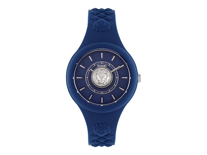 Pre-owned Versus Women's  Versace Fire Island Lion Vspoq2f21 Watch In Stainless Steel In Silver