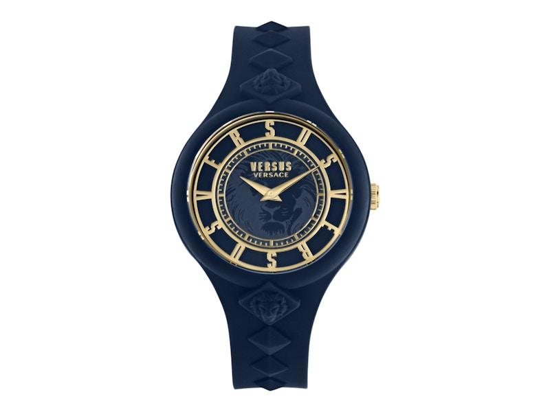 Pre-owned Versus Women's  Versace Fire Island Studs Vsp1r1521 Watch In Stainless Steel In Silver