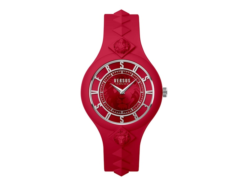 Pre-owned Versus Women's  Versace Fire Island Studs Vsp1r1721 Watch In Stainless Steel In Silver
